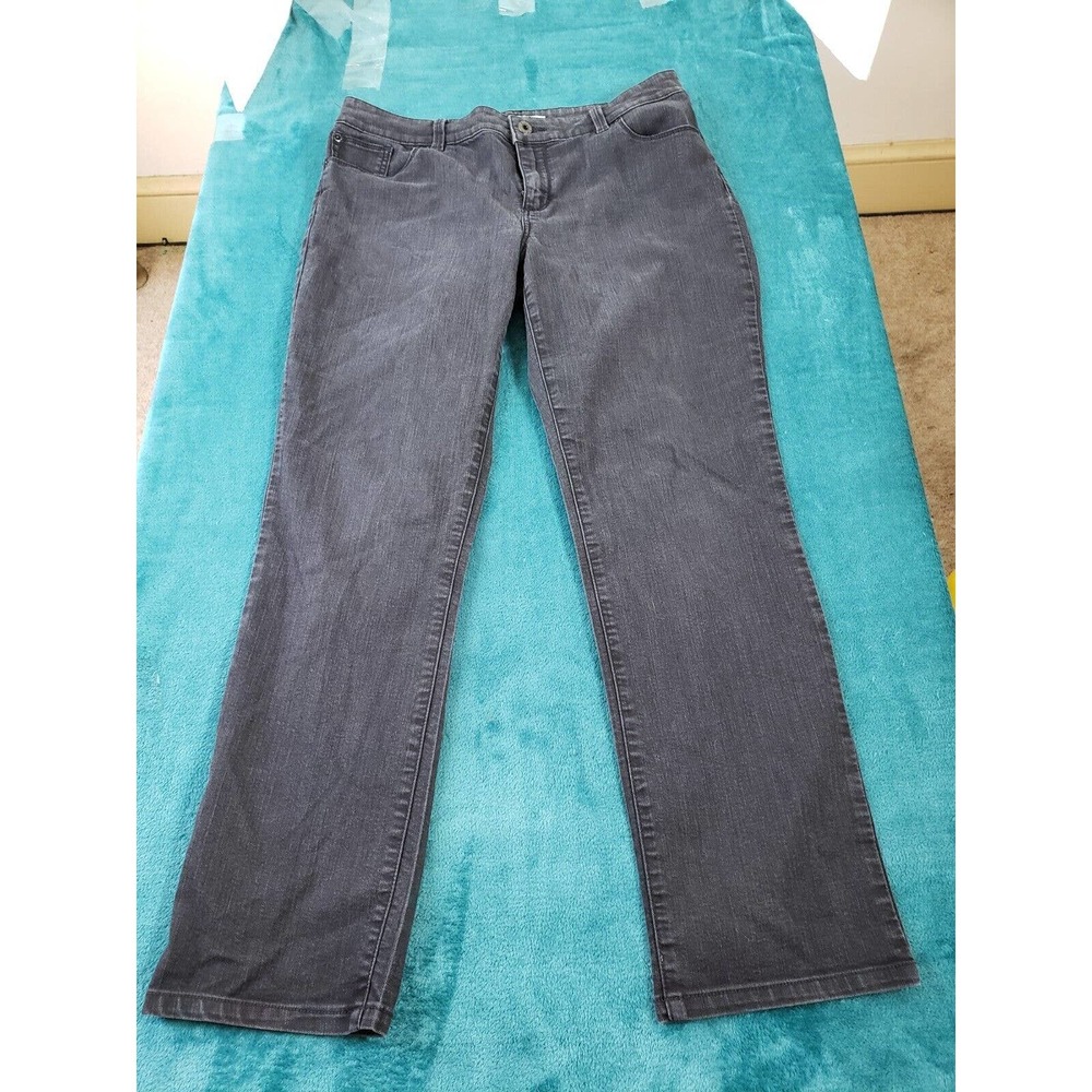 Chico's Jeans Black Straight Jeans sz 1.5 us sz 10 Ladies Stretch Denim Pants